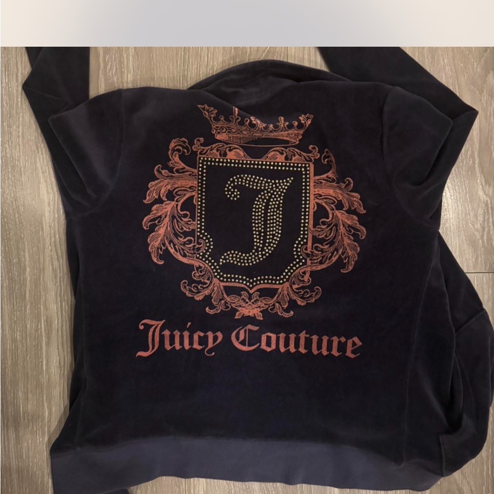 Juicy Couture Navy Blue Velour Jacket
